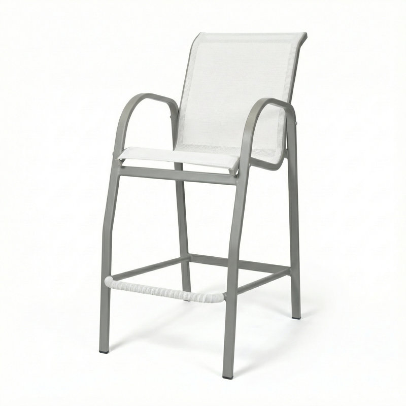 Tabouret de bar, Blanc / gris mat