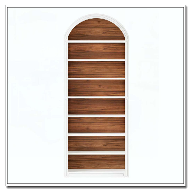 79.53" Tall 8-Tier  Arched Open Display Storage Shelving Unit, Brown White