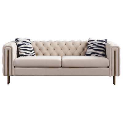 Chesterfield Modern Tufted Velvet Sofa For Living Room, Bedroom, And Office, Adding Sophistication To Your Space
