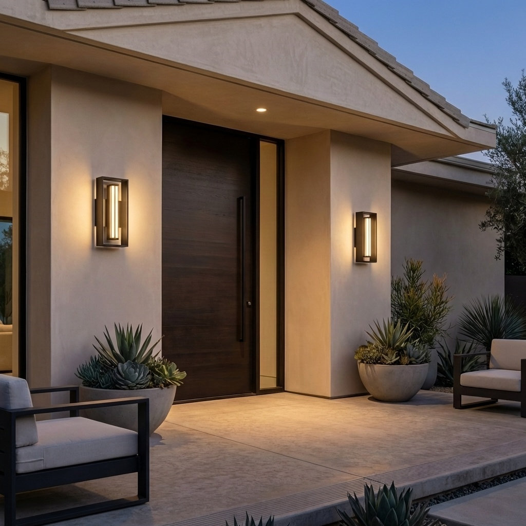 Outdoor Wall Lantern, 12" H x 5" W x 3.43" D