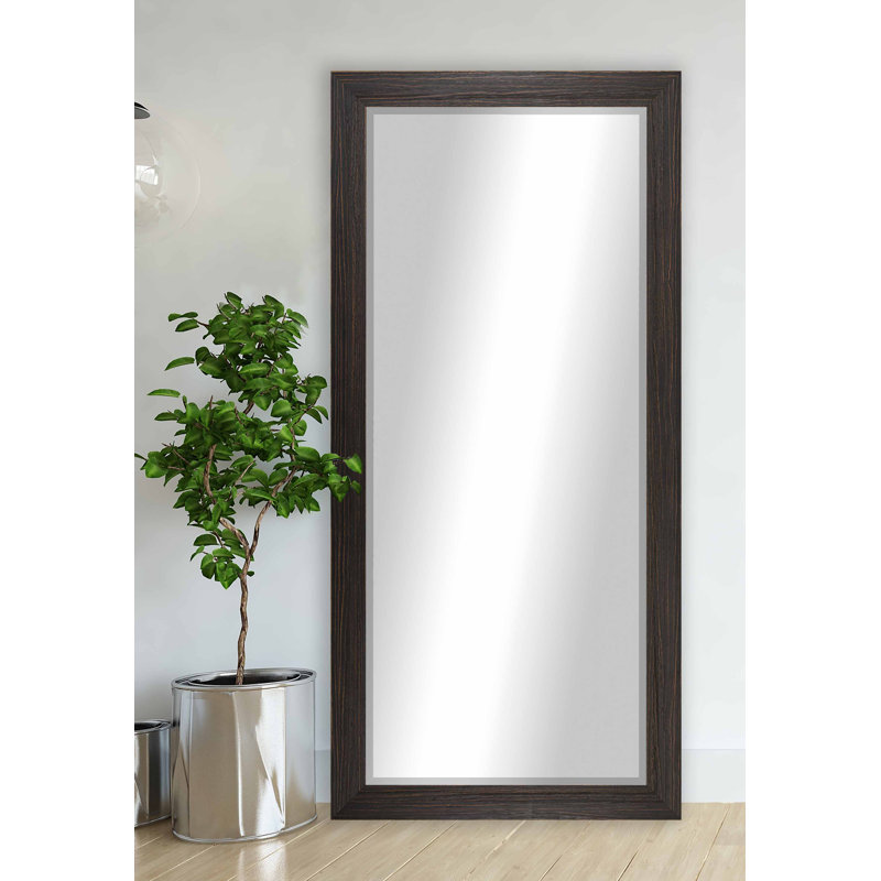 Miroir biseauté pleine longueur Daneille, Espresso