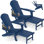 Chaise Adirondack pliante et réglable en PEHD Celese avec repose-pieds