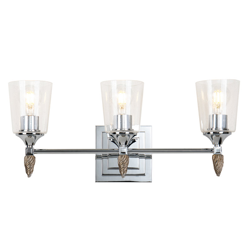 Ensemble de meuble-lavabo 3 lumières Stidham Vetiver, Argent argent