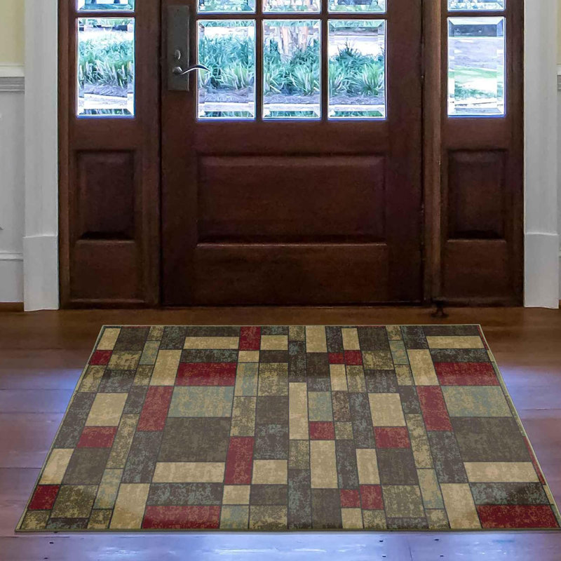 Multicolor Synthetic Non-Slip 5' x 6'6" Area Rug