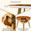 Ensemble de 2 tables basses gigognes triangulaires modernes, motif épouvantail joyeux entouré de citrouilles colorées, style milieu du siècle, petites tables d'appoint pour salon, chambre, appartement, décoration intérieure-2076300725-2076300733