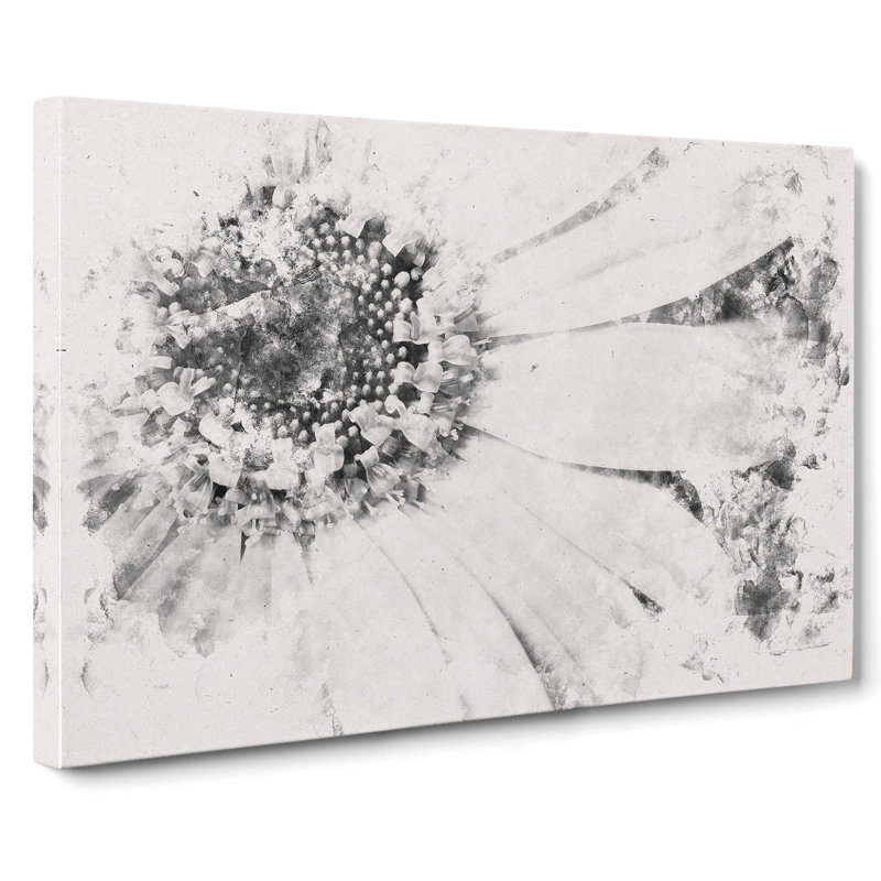 Pretty Flower Watercolour - Wrapped Canvas Print, 60cm H x 91cm W x 3cm D