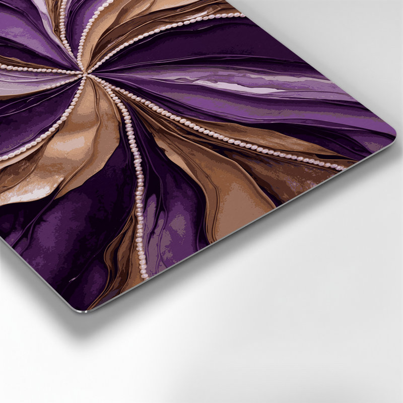 Aquarelle abstraite 98, art mural en métal mauve, H 20 po x l 16 po