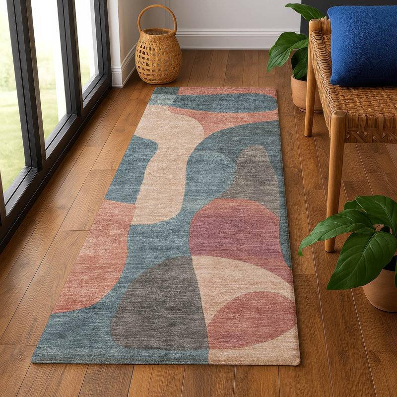 Premium Machine Washable Chelston AMF1867 Abstract Rug, Runner 2'3" x 7'6"