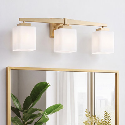 Nickel Square Bathroom Vanity Light