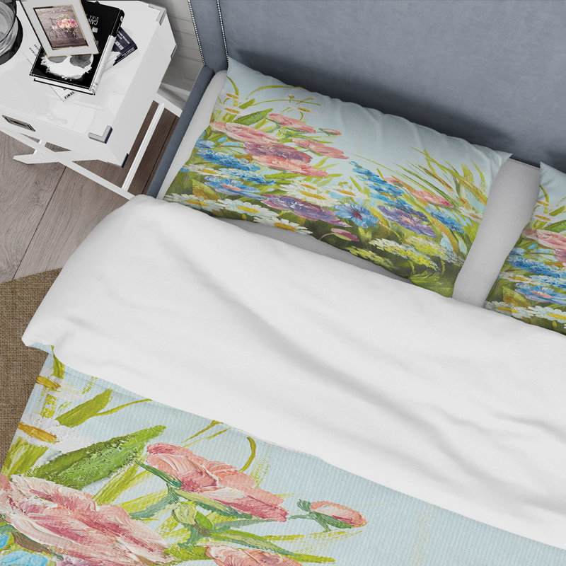 Still Life Of Colorful Wildflowers III - Ensemble de housse de couette traditionnel - Microfibre de polyester