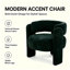 Chaises d'appoint modernes, chaise longue compacte en tissu vert à dossier creux pour la maison