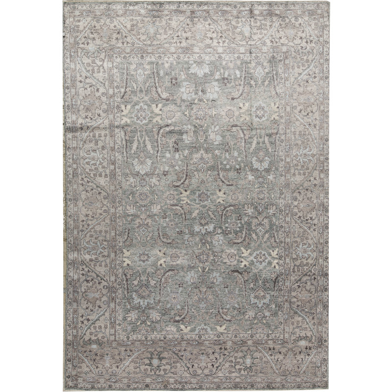 Wool Oriental Area Rug in Gray