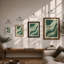 Undulating Green Forms Minimalist - Print-752952496-752952510