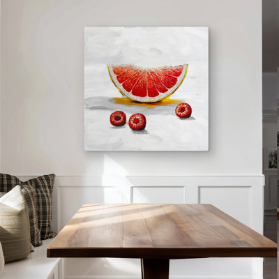 Grapefruit Slice - Food Kitchen Metal Print for Home Decor