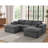 Large Arms Cordory Upholstered Modular Sectional With 2 Ottomans-1265715763