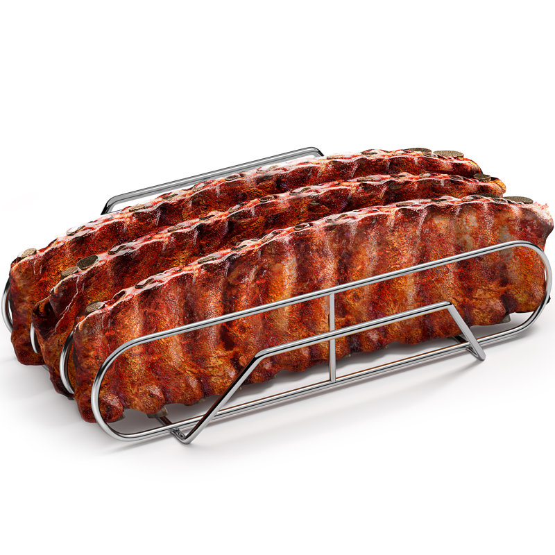 Sorbus Non-Stick Metal Rib Rack, Extra-Large, Silver