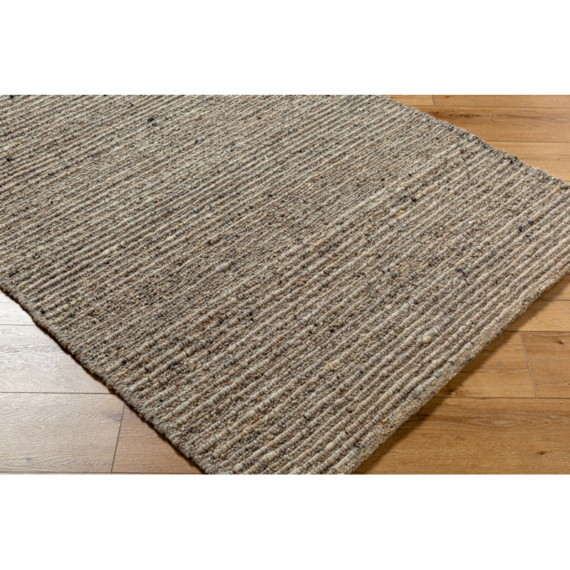 Miramar Wool Striped Area Rug, Taupe, Rectangle 5' x 7'6"