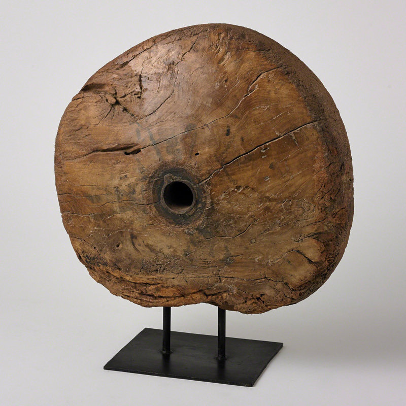 Antique Cart Wheel on Stand Sculpture