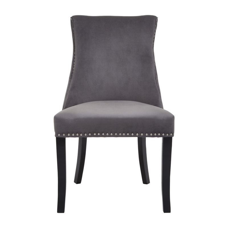 Otsego 52cm H Velvet Upholstered Side Chair, Grey