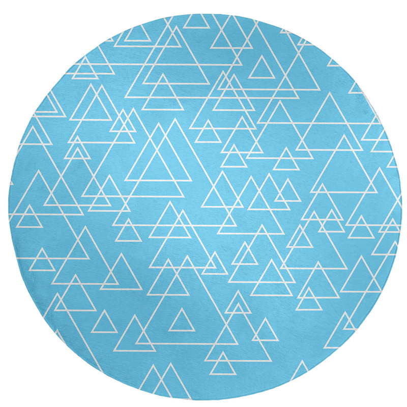 Chenille Geometric Indoor Rug, Round 5'