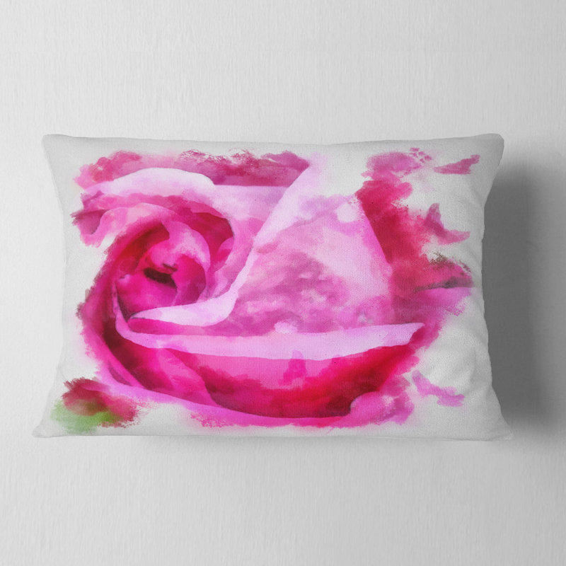 Coussin lombaire floral rose