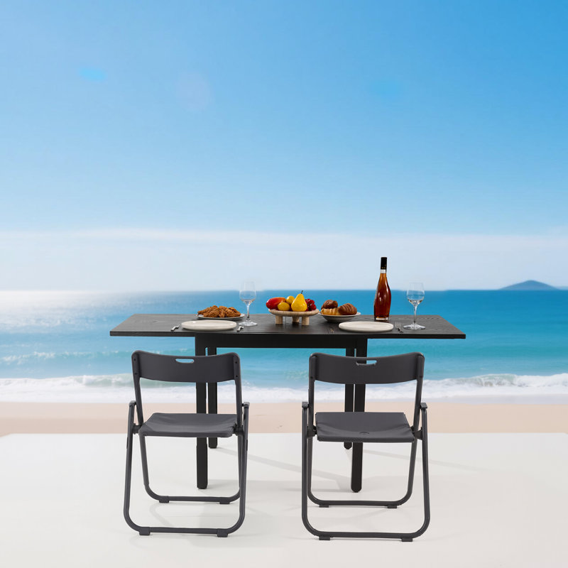 Rectangular Metal Extendable Outdoor Dining Table , 81.3cm W 160cm D