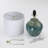 19in. Green Ceramic Table Lamp With Drum Shade