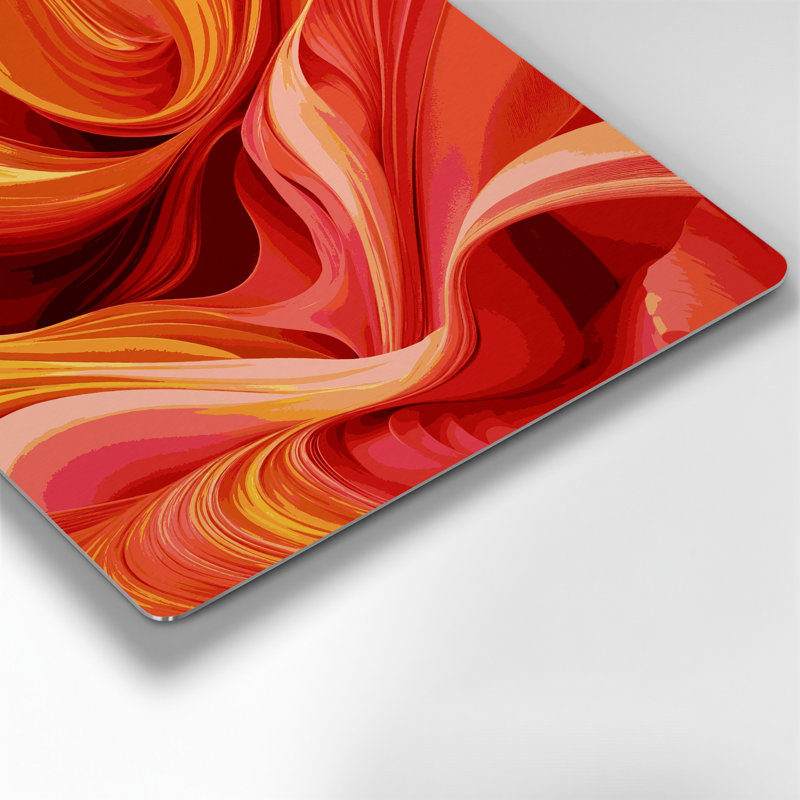 Digital Abstraction 1 Red Metal Wall Art, 12" H x 12" W