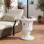 Base de parasol pour table d'appoint d'extérieur avec rembourrage sable, finition marbre blanc, ensemble de 1