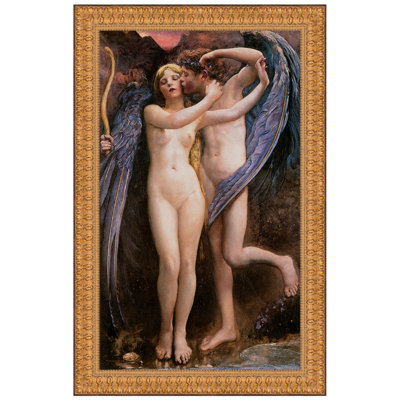 «Cupid and Psyche, 1891» par Annie Louisa Robinson Swynnerton, reproduction d'art encadrée