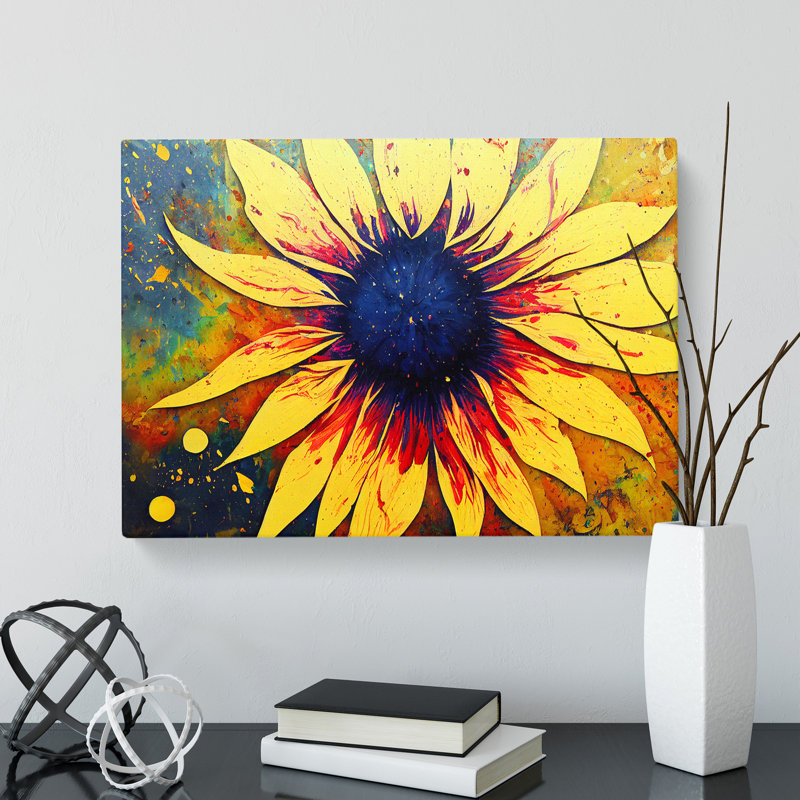 Sunflower Splash Vol.2 Abstract - Wrapped Canvas, 35cm H x 50cm W x 3cm D