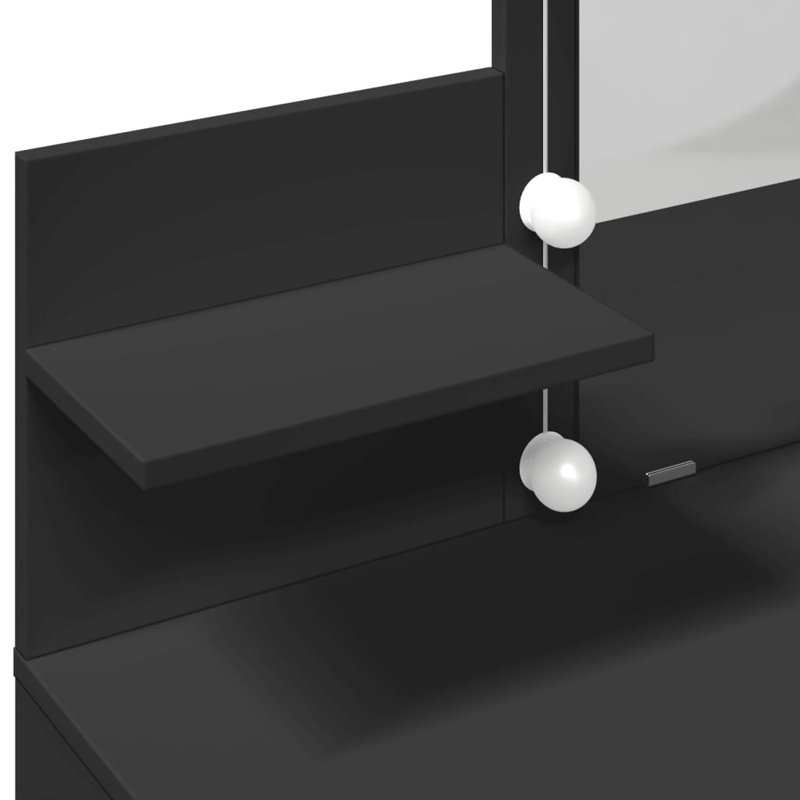 Dressing Table with Mirror, Black