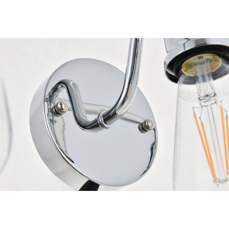 Sumas Dimmable Armed Sconce, 5.6" H x 8.7" W x 8.7" D, Chrome, 2 Lights
