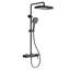 Système de douche carrée 12,6 po avec douche à main 3 modes, noir mat, certifié Cupc, bec cascade, glissière à hauteur réglable, inverseur à 3 boutons-125033870