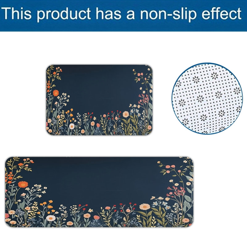 Ensemble de 2 tapis de cuisine Boho Wildflower