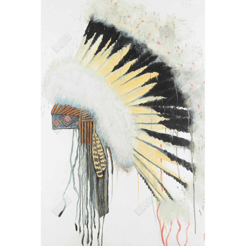 "Coiffe amérindienne" sur toile