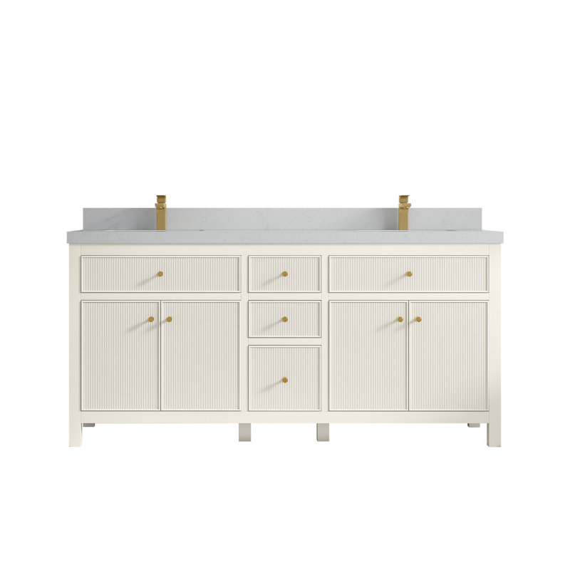 Sonoma X P 22 po De salle de bain double en albâtre Quartz, Quartz de Carrare