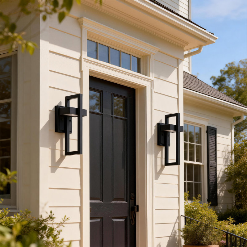LED Outdoor Wall Sconce, Matte Black
