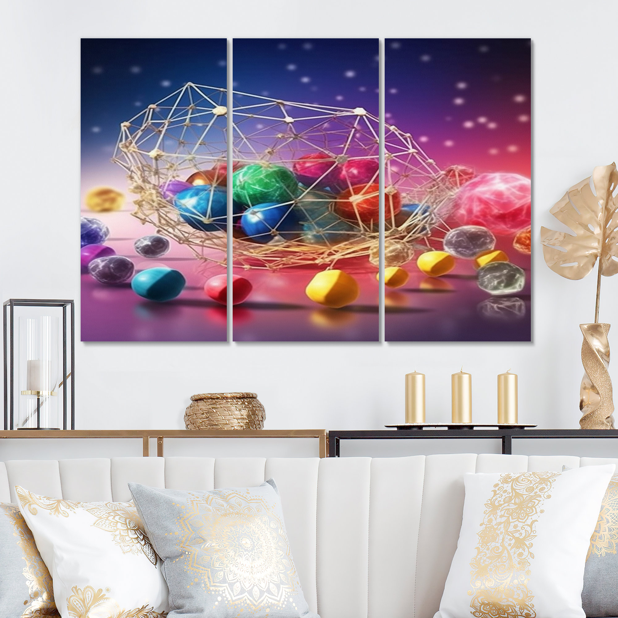 Brayden Studio Abstract Light Infinity Matrix III On Canvas 3 Pieces ...