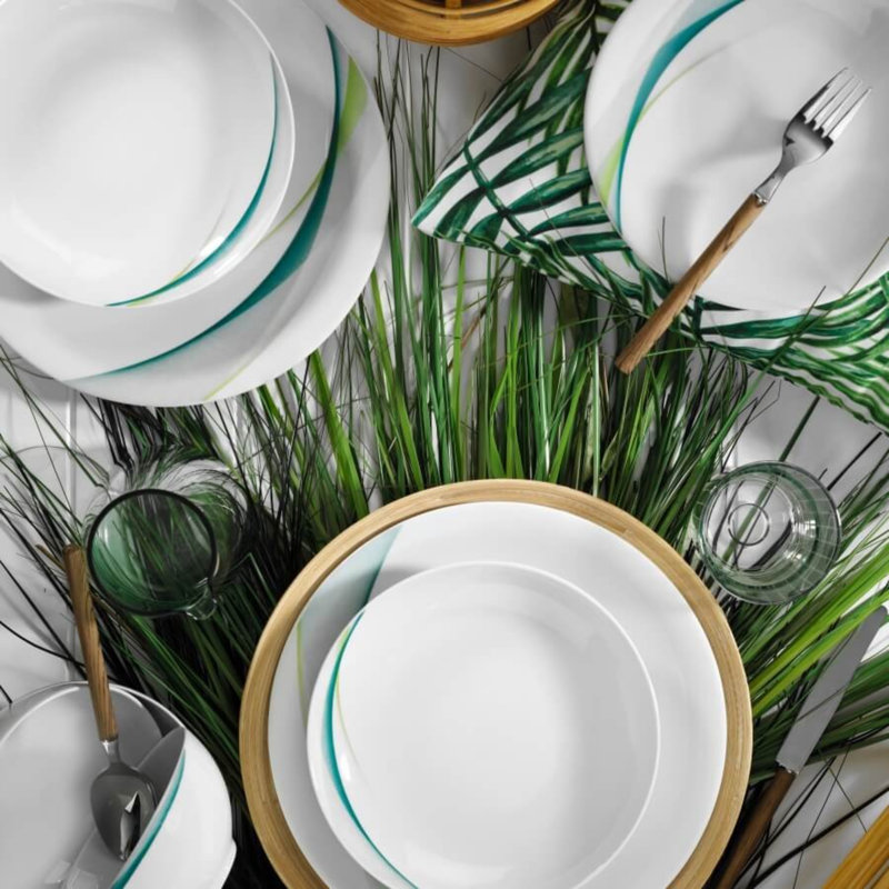 Denten Piece Porcelain China Dinnerware Set - Service for 6
