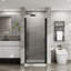 Porte de douche pivotante 34 po x 72 po avec base de douche en acrylique trempé semi-sans cadre 35,4 po-111607765