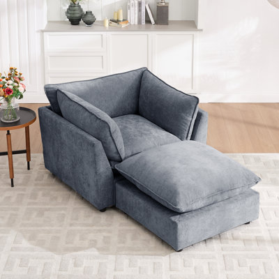 Heffernan 44.49" Accent Chair With Ottoman