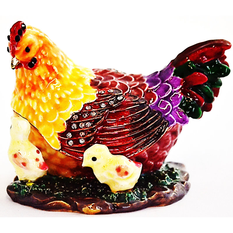 Hen Metal Decorative Box