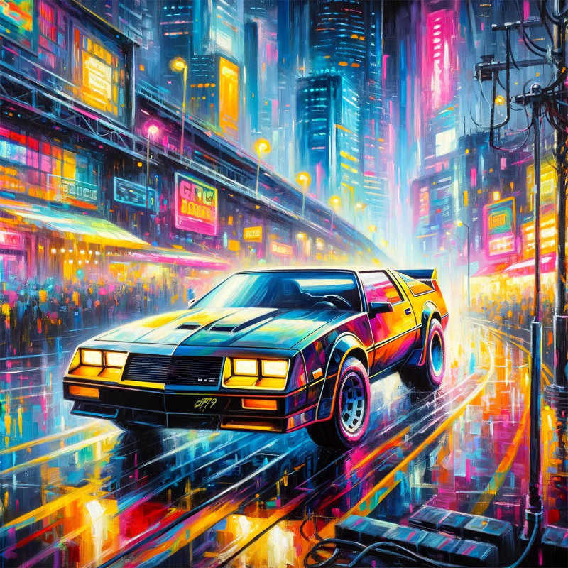 Bright Car par Inconnu, Papier avec cadre simple argenté, Pas de tapis, H 30 po x l 30 po