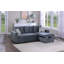 Canapé modulaire convertible en velours gris