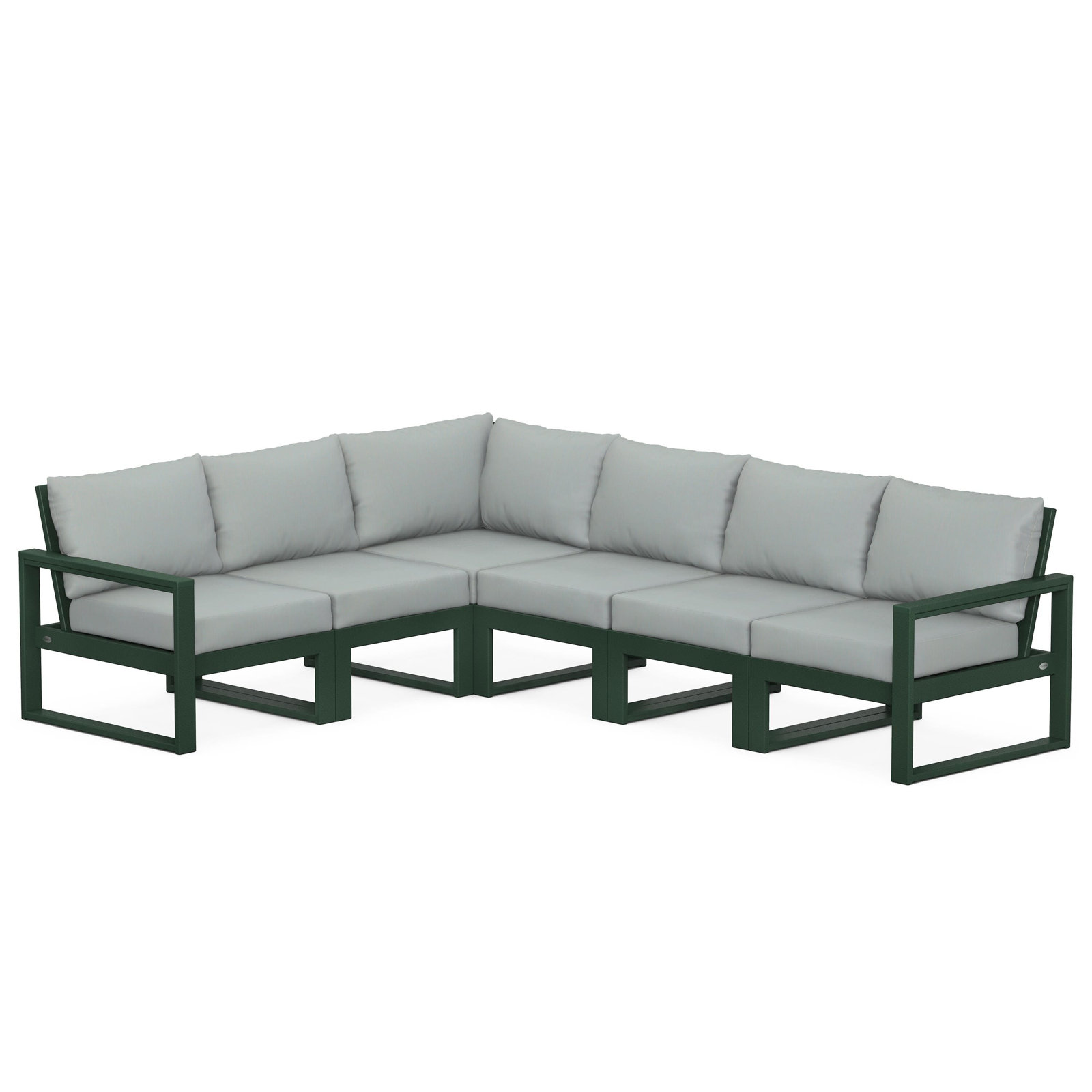 POLYWOOD® Edge 111" Patio Sectional, Spa, Green