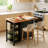 51" Rolling Kitchen Island Cart with Solid Rubberwood Drop-Leaf Countertop, Storage Cabinet, Adjustable Shelf and Locking Casters-2031172371
