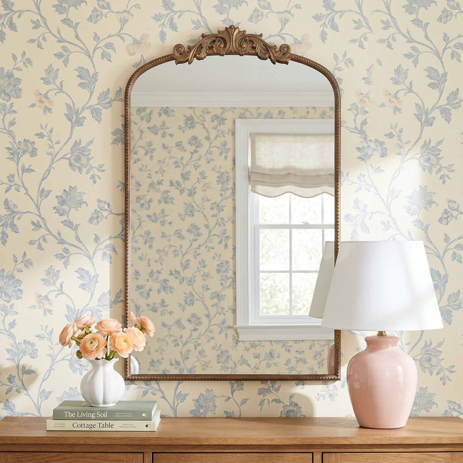 Emmeline Metal Arch Mirror, Gold, 31" x 40"