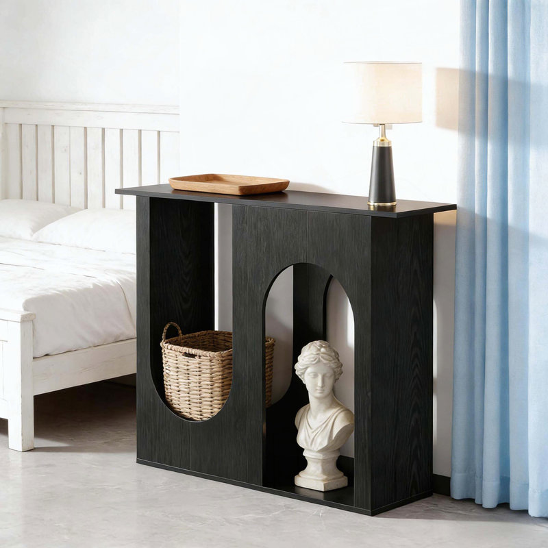 Console élégante avec base double arquée