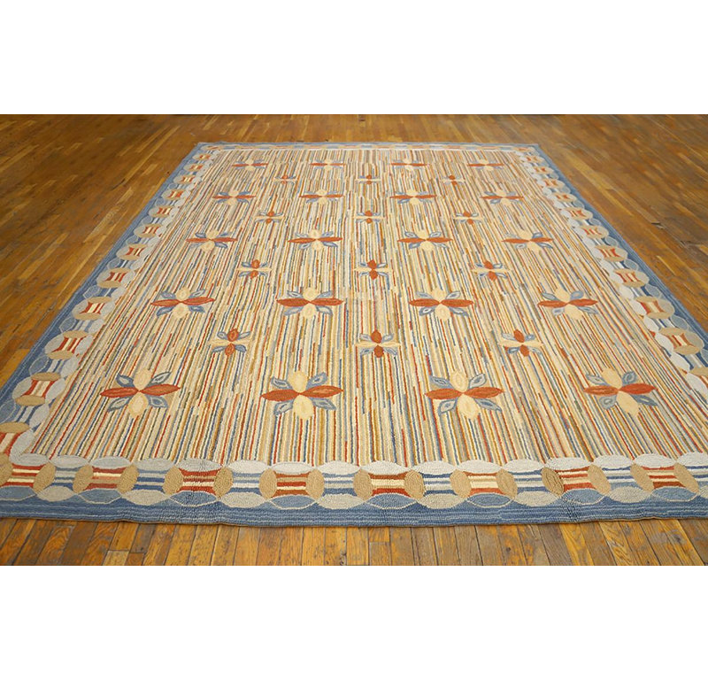 Hand Hooked Cotton Geometric Area Rug